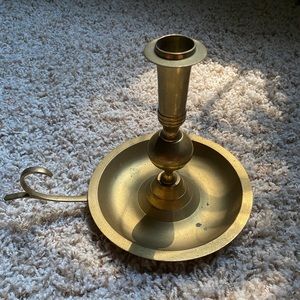 Vintage Accents - Vintage Brass Chamberstick Candle Holder Vintage Accents - Vintage Brass Chamberstick Candle Holder